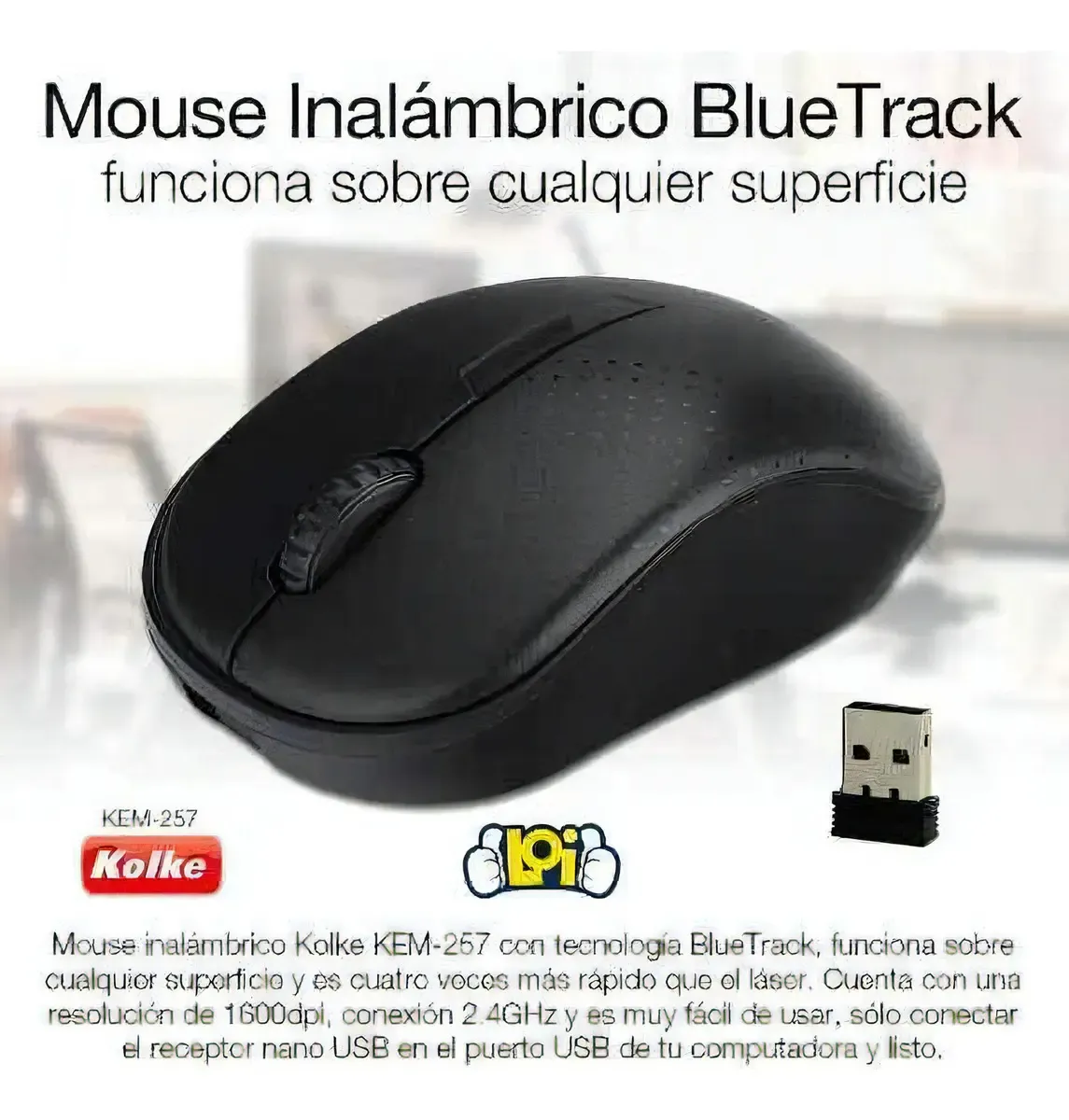 MOUSE INALAMBRICO KEM-257, foto 1 de 3