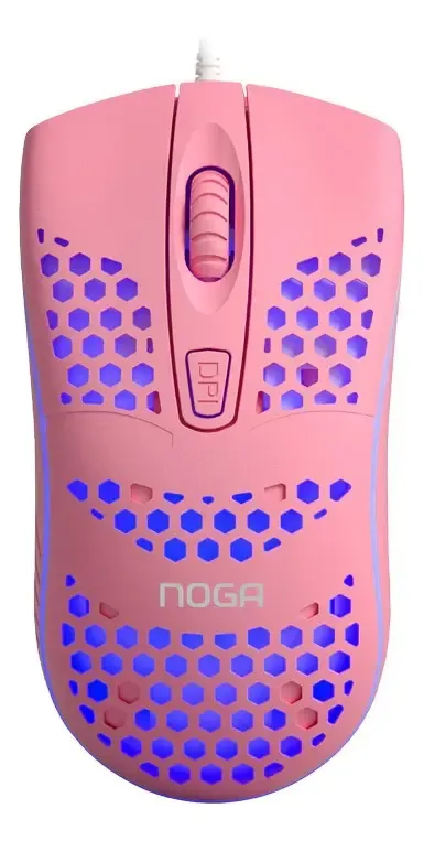 MOUSE GAMER DE JUEGO LUCES LED RGB 1600 DPI NOGA ST-855 ROSA, foto 1 de 2