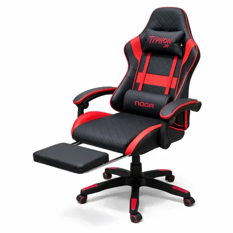 SILLA GAMER TYPHON BK NOGA NET ROJA, foto 1 de 3