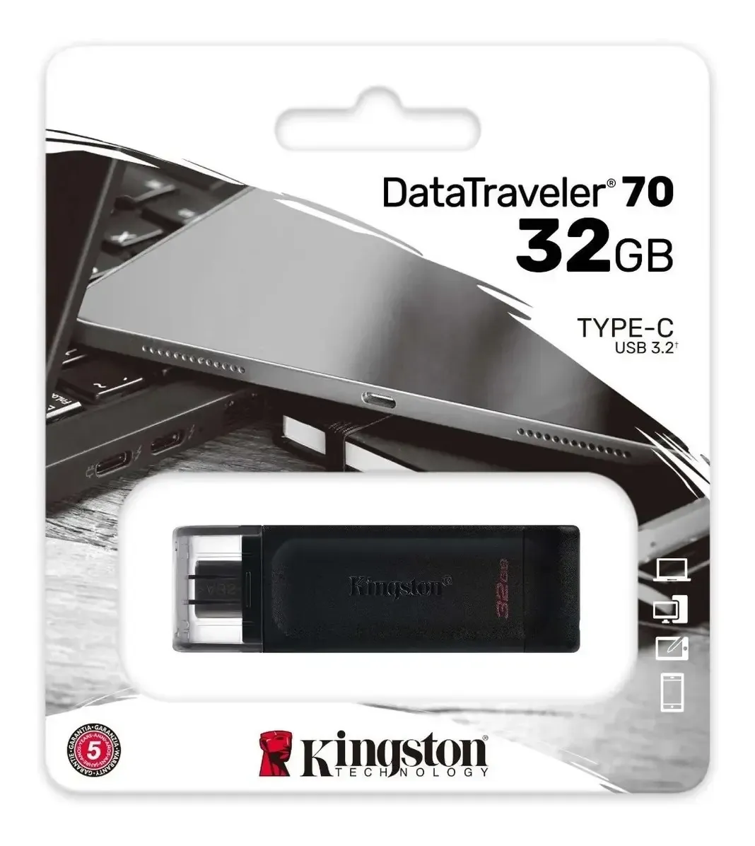 PEN DRIVE 32GB DATATAVELER 70 TIPO C, foto 1 de 3