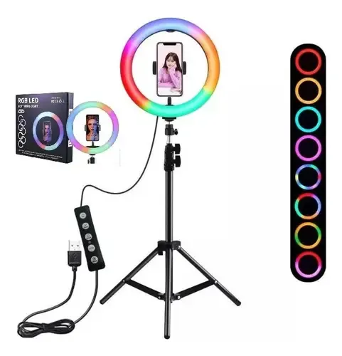 ARO DE LUZ 36CM RGV + TRIPODE 1,8M, foto 1 de 4