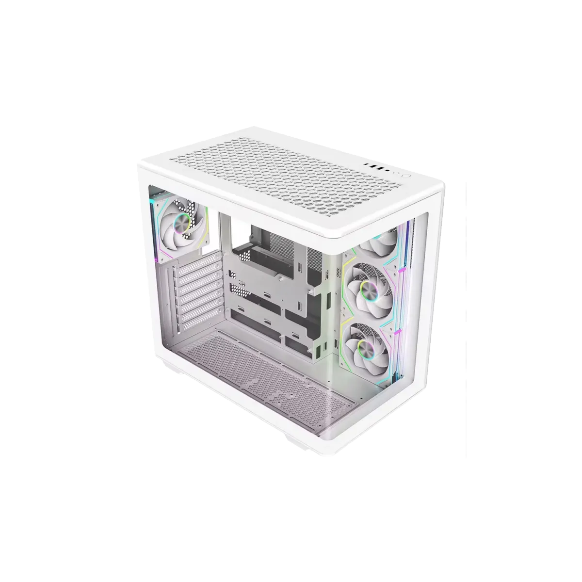 Gabinete Cooler Master Elite 600 Mid Tower 4 Fans ARGB Tempered Glass White s/Fuente