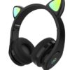 Auriculares Inalambricos Bluetooth Orejas Gato Luz Led Noga