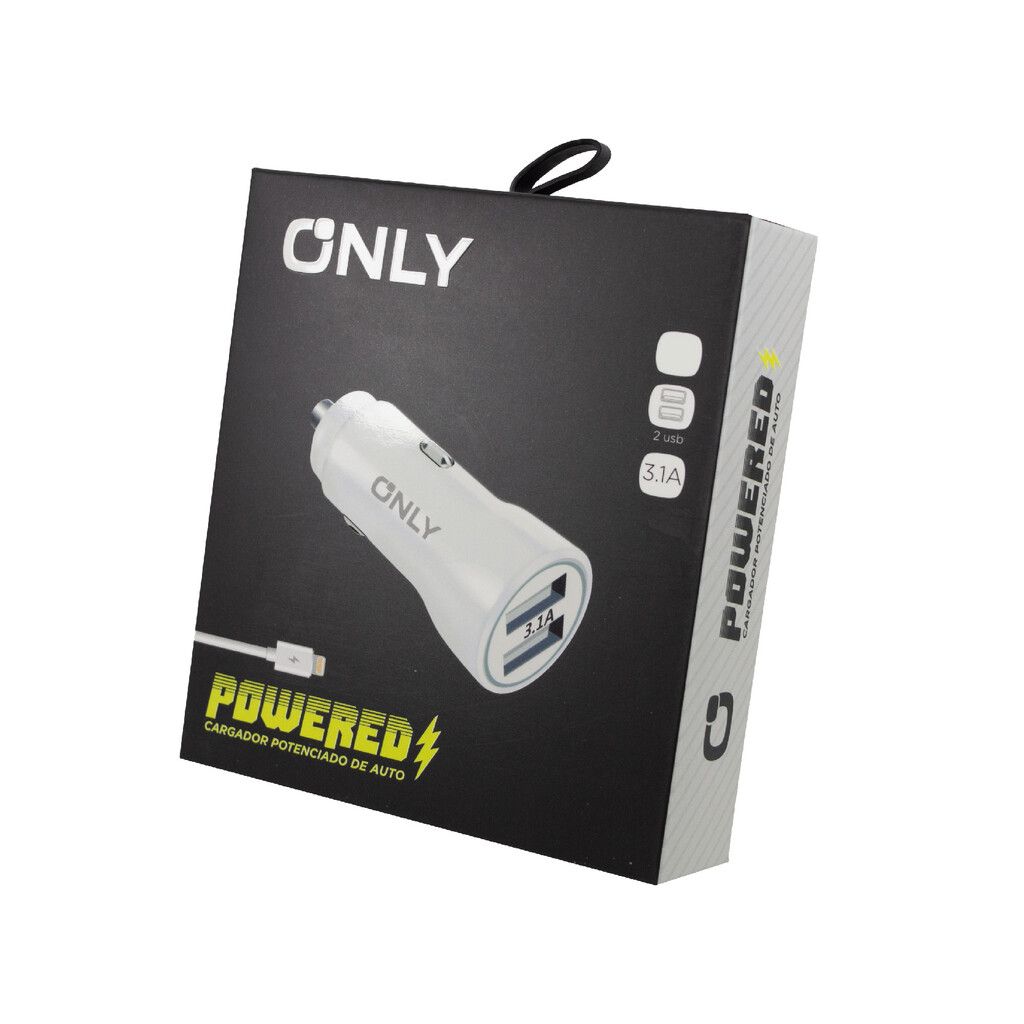 CARGADOR 12V POTENCIADO ONLY – POWERED – LIGHTNING – BLANCO