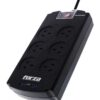 Zapatilla Enchufe Protector Tensión Forza 6 Tomas + USB Color Negro